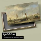 Coastal Boats and a Horse Drawn Cart canvas front and rear frame view