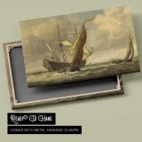 Tall Sailing Ship in Warm Light canvas front and rear frame view