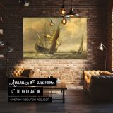 Tall Sailing Ship in Warm Light canvas wall art in room setting 4