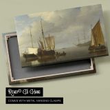 Harbour Boats with Brown Sails canvas front and rear frame view
