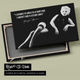 Marilyn Monroe Black and White Quote Portrait canvas front and rear frame view