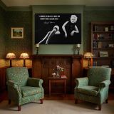 Marilyn Monroe Black and White Quote Portrait canvas wall art in room setting 7
