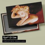 Marilyn Monroe Smiling with Red Lips canvas front and rear frame view