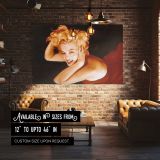 Marilyn Monroe Smiling with Red Lips canvas wall art in room setting 4