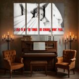 Marilyn Monroe in Bed with Red Quote canvas wall art in room setting 5