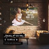 Marilyn Monroe in a Pink Dress with Quote canvas wall art in room setting 4
