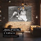 Marilyn Monroe and Arthur Miller Outdoors canvas wall art in room setting 4