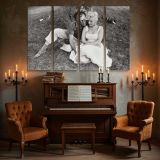 Marilyn Monroe and Arthur Miller Outdoors canvas wall art in room setting 5