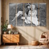 Marilyn Monroe and Arthur Miller Outdoors canvas wall art in room setting 6