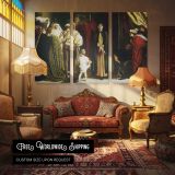 Classical Procession in a Grand Hall by Frederic Leighton - multi-panel canvas displayed in a classic lounge