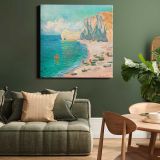 Claude Monet The Beach and the Falaise d'Amont (1885) — room mockup view 15