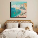 Claude Monet The Beach and the Falaise d'Amont (1885) — room mockup view 17