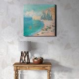 Claude Monet The Beach and the Falaise d'Amont (1885) — room mockup view 1