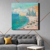 Claude Monet The Beach and the Falaise d'Amont (1885) — room mockup view 21