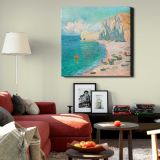 Claude Monet The Beach and the Falaise d'Amont (1885) — room mockup view 22