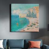 Claude Monet The Beach and the Falaise d'Amont (1885) — room mockup view 3