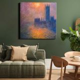 Claude Monet The Houses of Parliament, Sunset (1904) — room mockup view 15