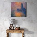 Claude Monet The Houses of Parliament, Sunset (1904) — room mockup view 1