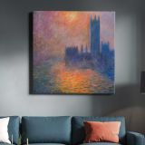 Claude Monet The Houses of Parliament, Sunset (1904) — room mockup view 3