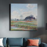 Claude Monet Tulip Fields at Sassenheim (1886) — room mockup view 3