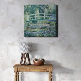 Claude Monet Water Lilies and Japanese Bridge (1899) — room mockup view 1