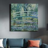 Claude Monet Water Lilies and Japanese Bridge (1899) — room mockup view 3