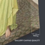 A Herald of Spring 1872 by Walter Crane close up showing gallery canvas texture and depth