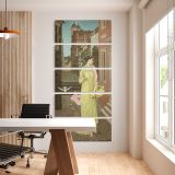 A Herald of Spring 1872 by Walter Crane five panel canvas wall art office mockup