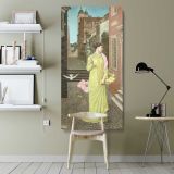 A Herald of Spring 1872 by Walter Crane canvas wall art shown in a modern interior