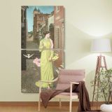 A Herald of Spring 1872 by Walter Crane two panel canvas wall art room mockup