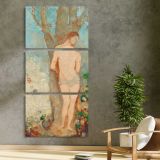 Saint Sebastian 1910 1912 by Odilon Redon three panel canvas print in a contemporary interior