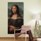 Mona Lisa by Leonardo da Vinci two panel canvas wall art room mockup