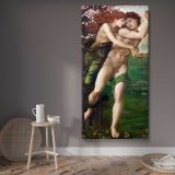 Phyllis and Demophoon 1870 by Edward Burne Jones canvas wall art displayed in a contemporary room