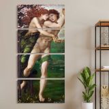 Phyllis and Demophoon 1870 by Edward Burne Jones three panel canvas wall art room mockup