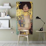 Judith and the Head of Holofernes by Gustav Klimt canvas wall art shown in a modern interior