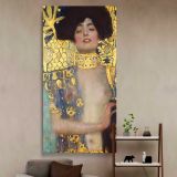Judith and the Head of Holofernes by Gustav Klimt canvas wall art in a styled interior