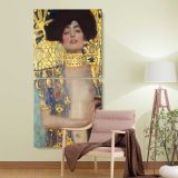 Judith and the Head of Holofernes by Gustav Klimt two panel canvas wall art room mockup