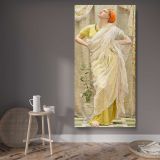 Canaries 1841 1893 by Albert Joseph Moore canvas wall art displayed in a contemporary room