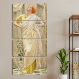 Canaries 1841 1893 by Albert Joseph Moore three panel canvas wall art room mockup