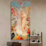Pandora 1914 by Odilon Redon canvas wall art in a styled interior