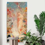 Pandora 1914 by Odilon Redon canvas print displayed in a modern interior