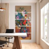 Vintage by Odilon Redon five panel canvas wall art office mockup