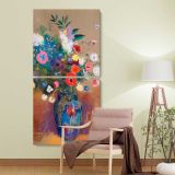 Vintage by Odilon Redon two panel canvas wall art room mockup