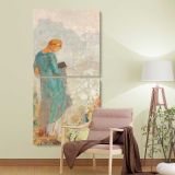Pandora 1910 1912 by Odilon Redon two panel canvas wall art room mockup