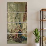 Psyches Entrance into Cupids Palace from the Story of Psyche by Francois Boucher three panel canvas wall art room mockup