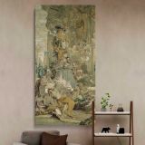 Psyches Entrance into Cupids Palace left fragment from The Story of Psyche by Francois Boucher canvas wall art in a styled interior