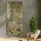 Psyches Entrance into Cupids Palace left fragment from The Story of Psyche by Francois Boucher three panel canvas print in a contemporary interior