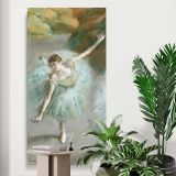 Dancer in Green ca 1883 by Edgar Degas canvas print displayed in a modern interior