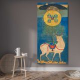 Kasuga Deer Mandala canvas wall art displayed in a contemporary room