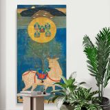 Kasuga Deer Mandala canvas print displayed in a modern interior